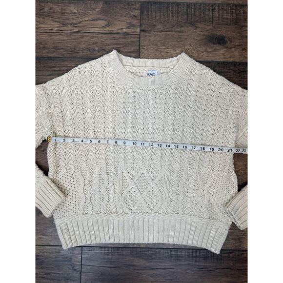 Princess Polly Cream Chunky Cable Knit Oversized Pullover Sweater S/M - Picture 4 of 6
